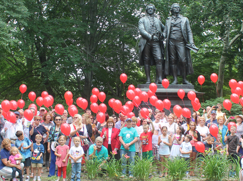 99 Red Balloons in German Cultural Garden in Cleveland