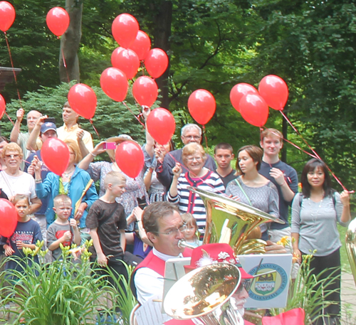 99 Red Balloons in German Cultural Garden in Cleveland