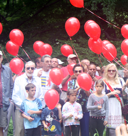 99 Red Balloons in German Cultural Garden in Cleveland