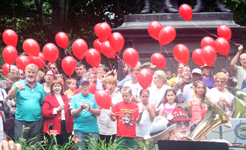 99 Red Balloons in German Cultural Garden in Cleveland