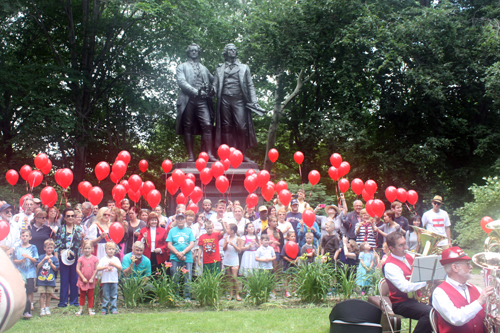 99 Red Balloons in German Cultural Garden in Cleveland