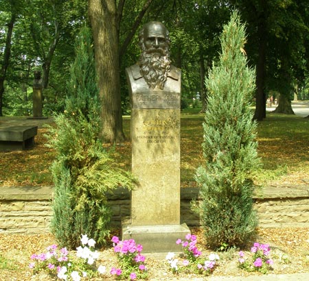 Father John statue at the Cleveland German Cultural Garden (Dan Hanson photos)