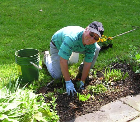 Hans Kopp working in German Cultural Garden