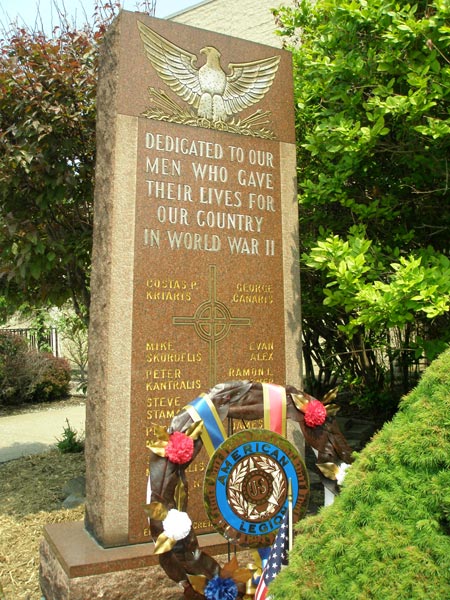 World War II Memorial at Annunication Greek Orthodox Church (photos by Dan Hanson)