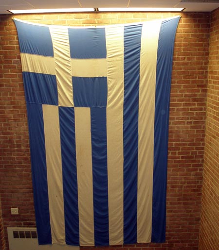 huge Greek flag at 2008 SS Constantine & Helen Greek Orthodox Cathedral Festival  (photos by Dan Hanson)