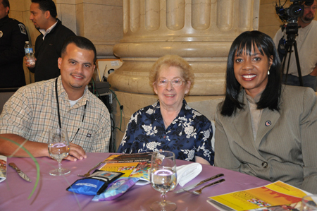 Gabriel Reyes, Karen Butler, Director of Cleveland Department of Public Health, and Rita Wilson, Public Records Administrator of Cleveland Department of Health