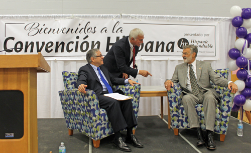 Jose Feliciano, Armond Budish and Mayor Jackson