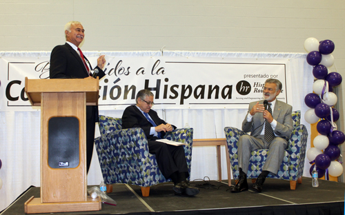 Jose Feliciano, Armond Budish and Mayor Jackson