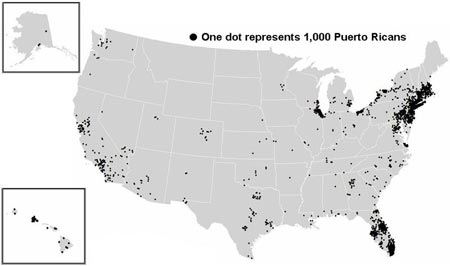 US map of Puerto Rican population