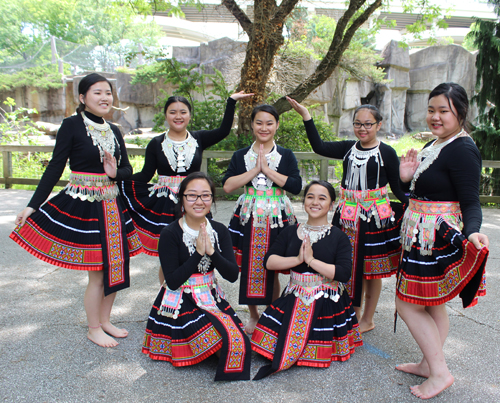 Paj Tawg Tshiab (blooming flower) traditional Hmong dance group  at Cleveland Metroparks Zoo