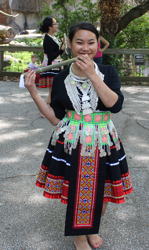 Paj Tawg Tshiab (blooming flower) traditional Hmong dance group  at Cleveland Metroparks Zoo