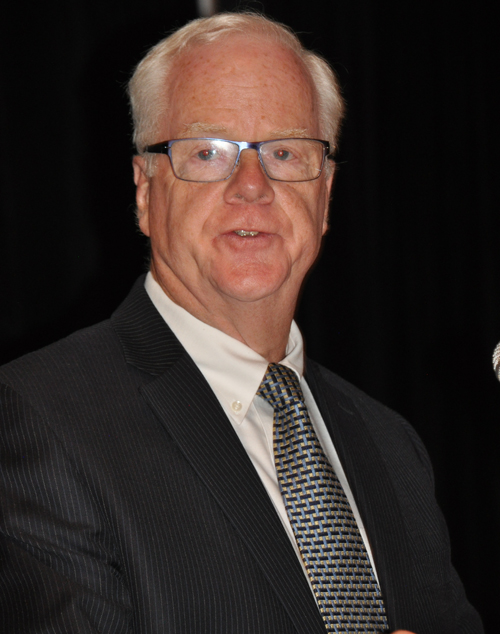 Jim Foster giving acceptance speech