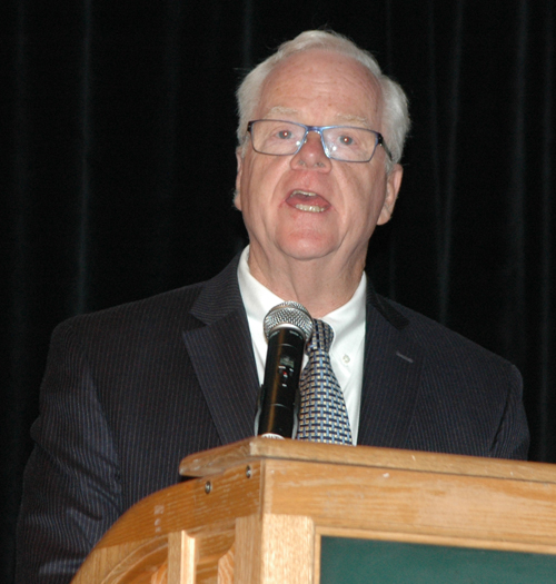 Jim Foster giving acceptance speech