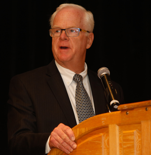 Jim Foster giving acceptance speech