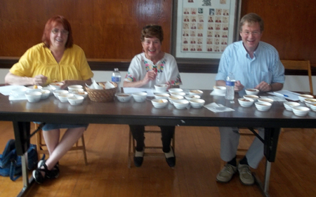 Goulash cookoff judges Debbie Hanson, Jeannette Grasselli Brown and Cyrus Taylor