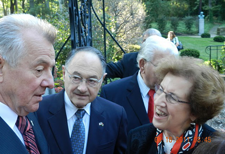 President Pl Schmitt with Dr Steven Reger and Carolyn Balogh