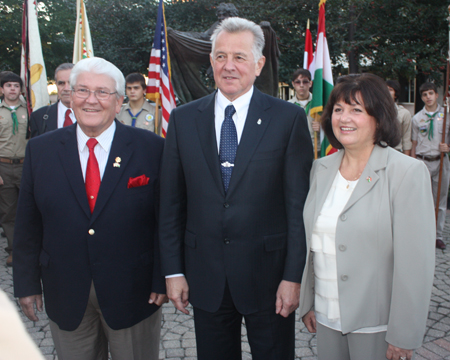 John and Marika Megyimori with Hungarian president Pl Schmitt