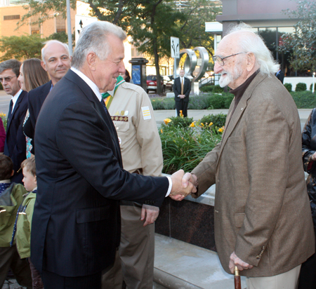 Hungarian President Pl Schmitt with Ernie Mihaly