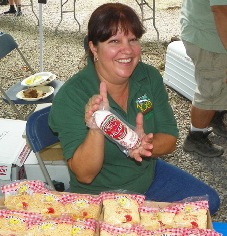 Joanne Szigeti with salami