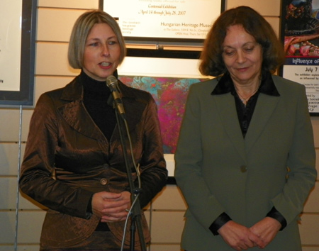 Katalin Csobor and interpreter Emese Purger