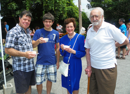 Frank, Joe and Laurel Tombazzi with Ernie Mihaly