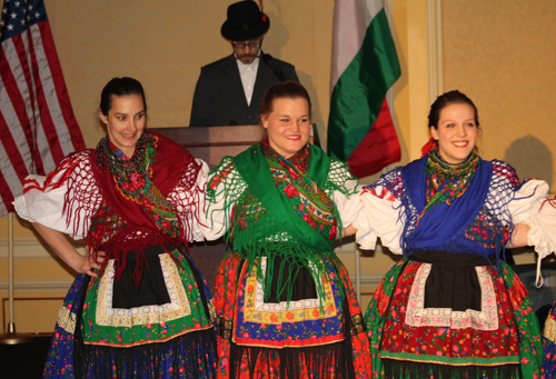 Young ladies from the Cleveland Hungarian Scouts Folk Ensemble performed a traditional Girls Circle Dance