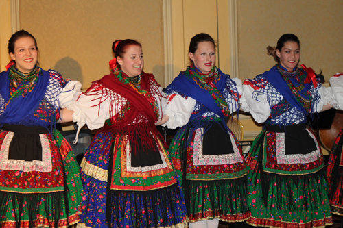Young ladies from the Cleveland Hungarian Scouts Folk Ensemble performed a traditional Girls Circle Dance