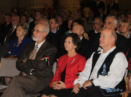 Crowd at Hungarain Revolution 60th anniversary in Cleveland