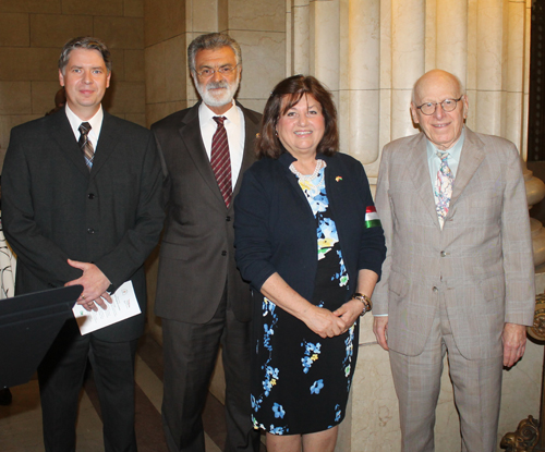 Reverend Krasznai, Mayor Jackson, Marika Megyimori and Ted Horvath