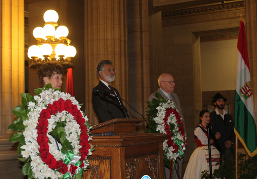 Jenny Brown, Mayor Frank Jackson and Ted Horvath