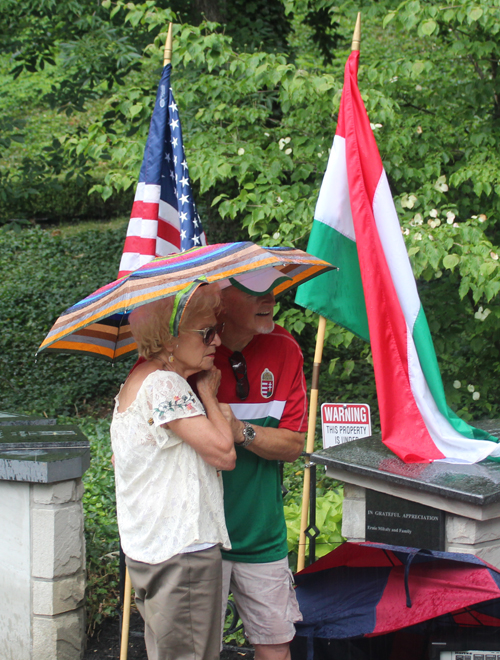 Greg Polyak and Marcia Snavely in the rain