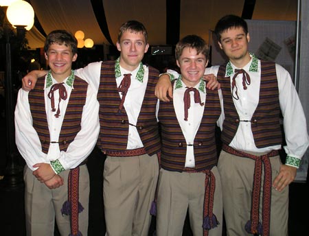 Lithuanian Svyturys Dance Group - Nick Hallal, Tadas Sirvinskas, Matt Hallal, Andrew Stungys