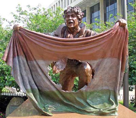 Freedom Fighter Statue of the 1956 Hungarian Revolution in Cleveland's Cardinal Mindszenty Plaza - photos by Dan Hanson