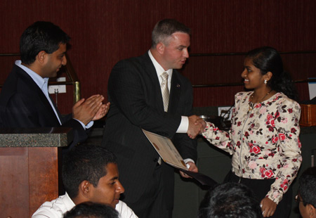 Ohio State representatives Jay Goyal and Matt Patten honor Anamika