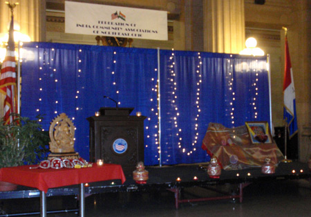 Cleveland City Hall  Rotunda decorated for Diwali