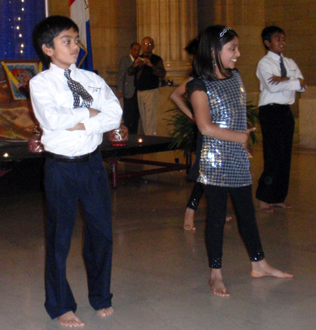 Young Om Shanti Om dancers at Diwali celebration at Cleveland City Hall