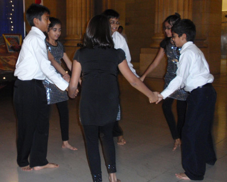 Young Om Shanti Om dancers at Diwali celebration at Cleveland City Hall