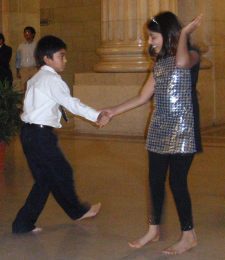 Young Om Shanti Om dancers at Diwali celebration at Cleveland City Hall