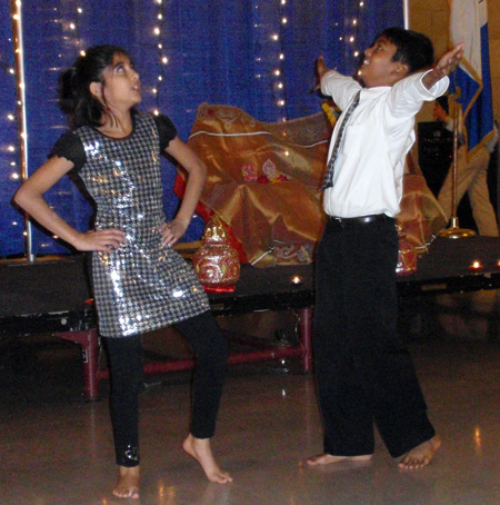 Young Om Shanti Om dancers at Diwali celebration at Cleveland City Hall