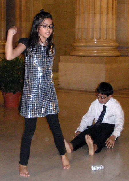 Young Om Shanti Om dancers at Diwali celebration at Cleveland City Hall