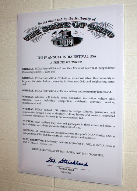 Proclamation from Governor Ted Strickland