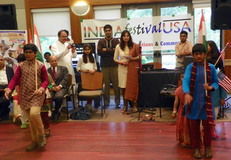 Indian-American kids marching