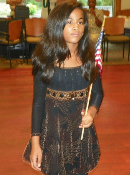 Indian-American girl marching