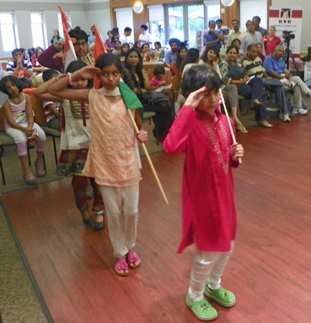 Indian-American kids marching