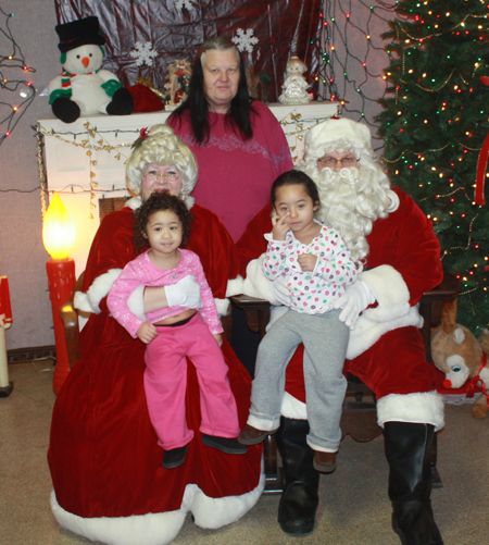 Santa Claus and Mrs Claus and family