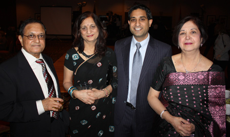Prakash and Kiran Goyal with son Jay Goyal and Mona Alag