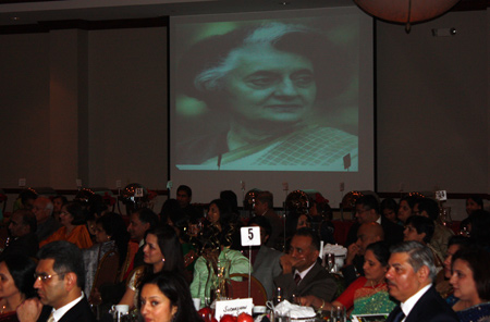 Indira Gandhi on screen at Republic Day event