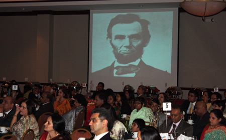 Abraham Lincoln on screen at Republic Day event