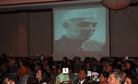 Jawaharlal Nehru on screen at Republic Day event