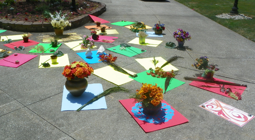 Driveway at Holi celebration